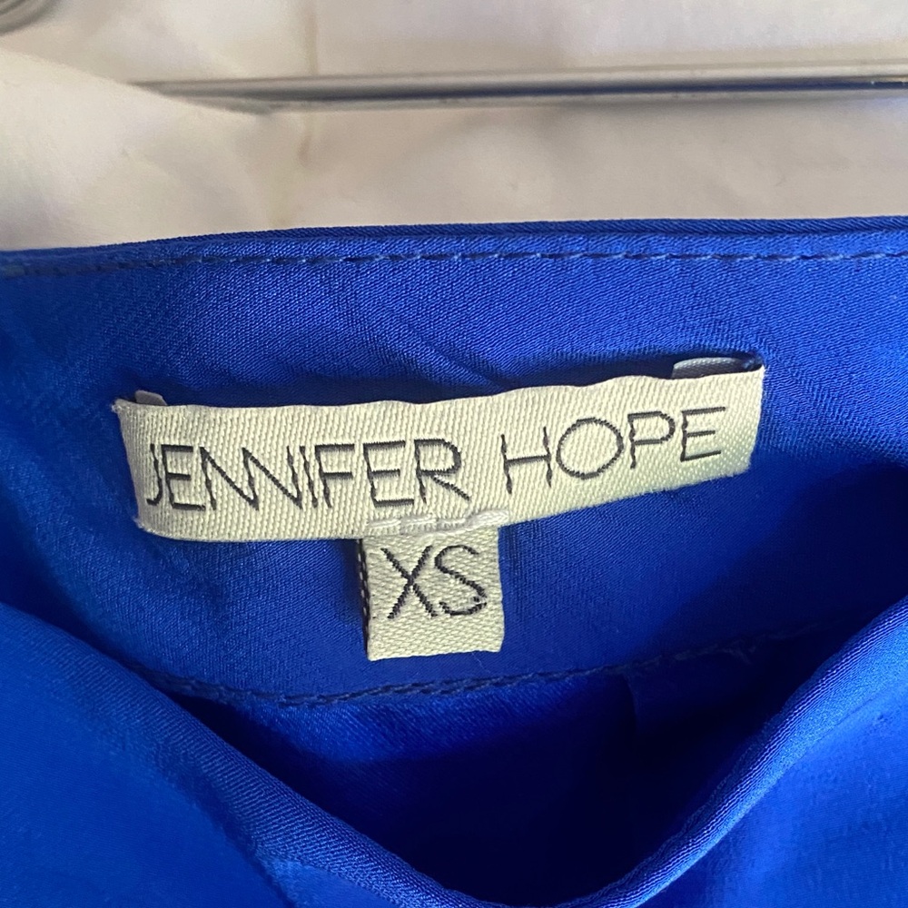 Jennifer Hope-BigDropNYC-100% silk Adrianna pants in Cobalt Blue - Picture 4 of 6